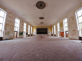 Empty corridor in abandoned building