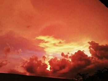 Low angle view of sky at sunset