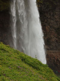 Scenic view of waterfall