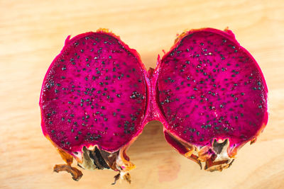 Close-up of strawberry on table