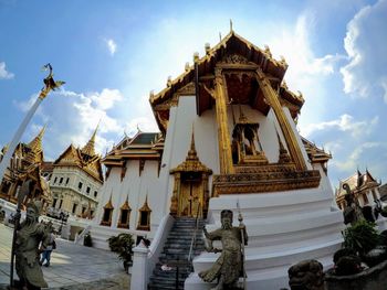 Low angle view of traditional building against sky