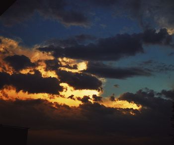 Low angle view of sky during sunset