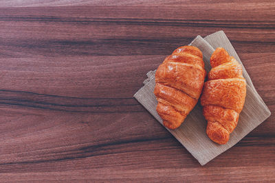 High angle view of orange on table