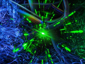 Close-up of illuminated light trails