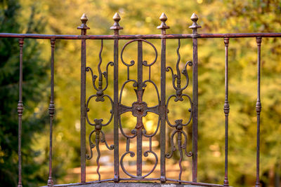 Close-up of metal gate