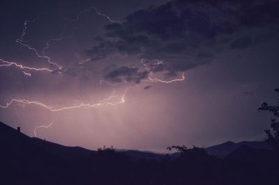 Low angle view of lightning in sky