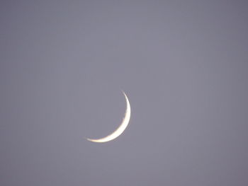 Low angle view of half moon against sky at night