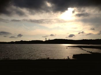 Scenic view of sea at sunset