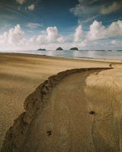 Scenic view of desert against sky