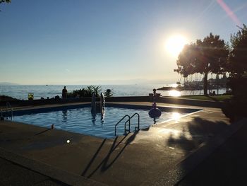 Scenic view of sea during sunset