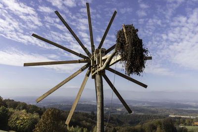 Low angle view of the biggest klapotetz against sky