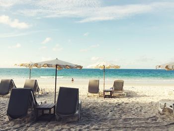 Scenic view of beach against sky