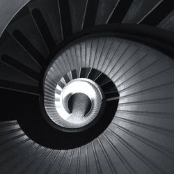 Directly above shot of spiral staircase