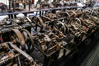 High angle view of machinery