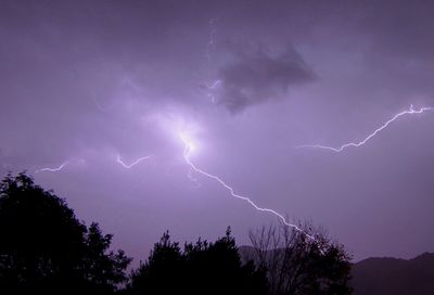 Low angle view of lightning in sky