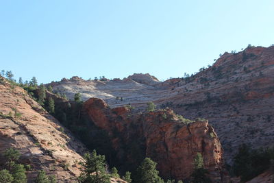 Scenic view of mountains against clear sky