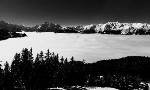 Scenic view of snowcapped mountains