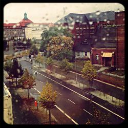 City street with buildings in background