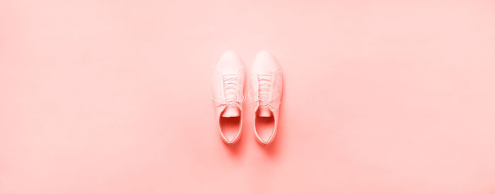 Directly above shot of pink shoes