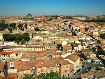 High angle view of townscape