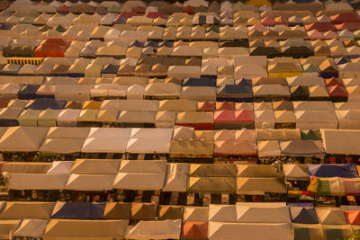 Aerial view of market stall