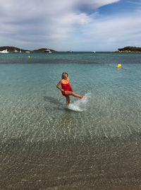 Woman in san ciprianu beach