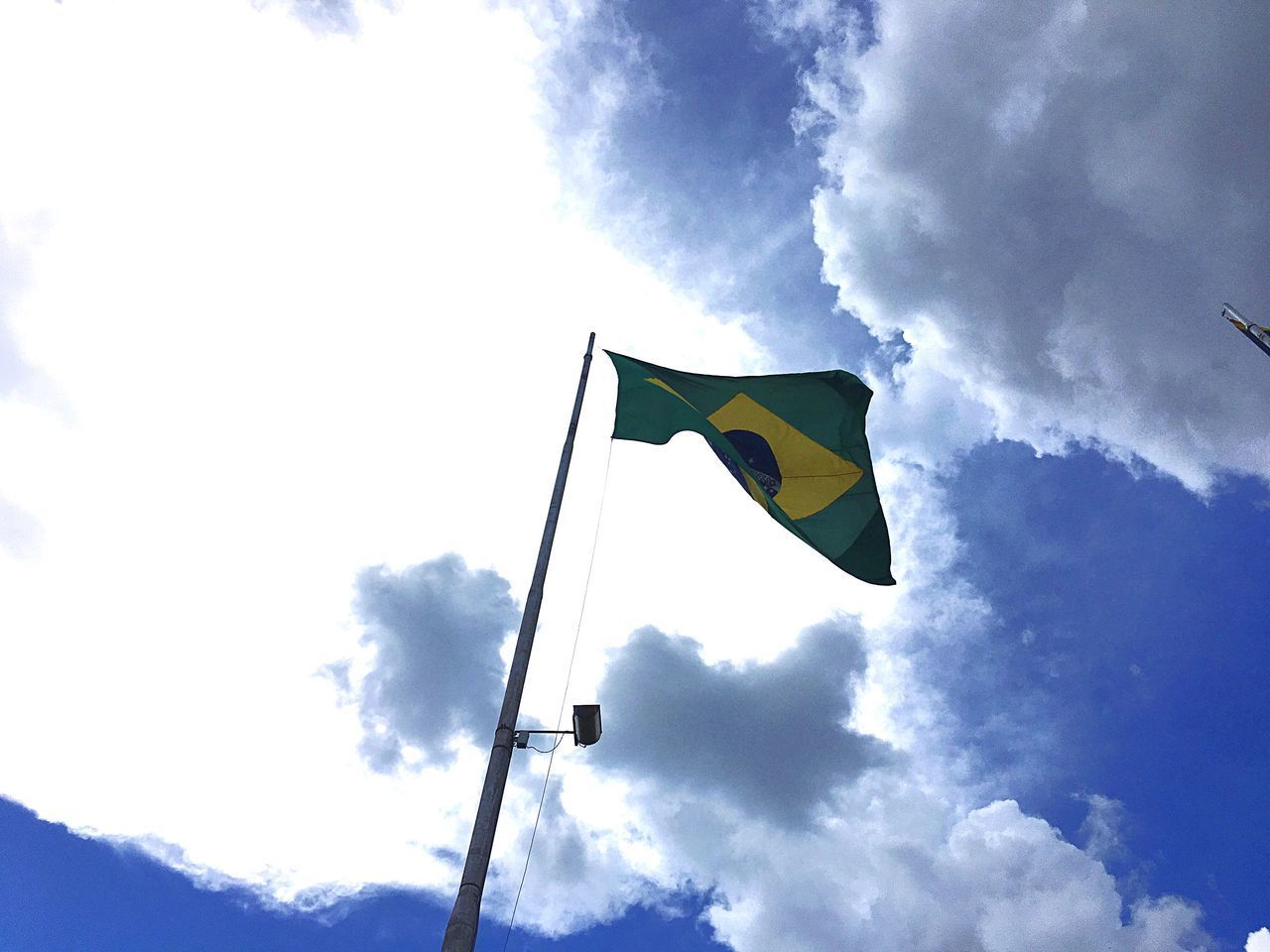 LOW ANGLE VIEW OF FLAGS FLAG AGAINST SKY