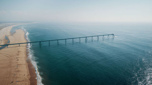 High angle view of sea against sky