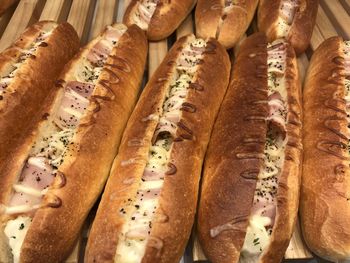 Full frame shot of bread in store