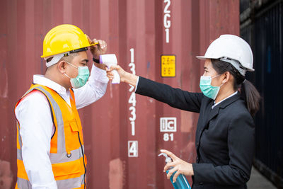 Man working at construction site