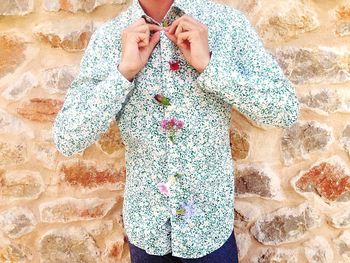 Close-up of woman in background