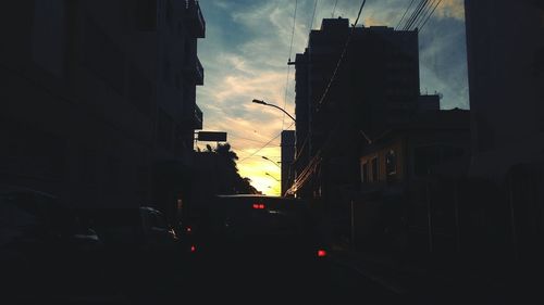 City buildings at sunset