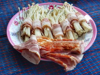 Close-up of served food in plate