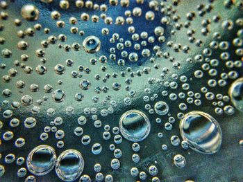 Close up of water drops on glass