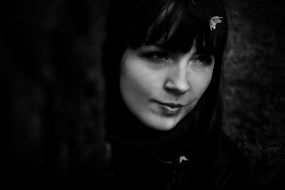 Close-up of thoughtful young woman