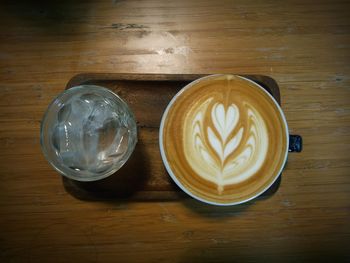 Directly above shot of coffee on table