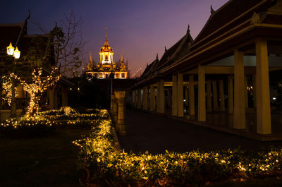 View of illuminated city at night