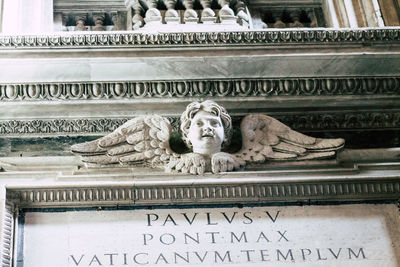 Low angle view of angel statue