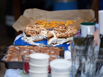 Close-up of food on table