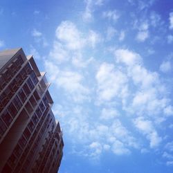 Low angle view of skyscrapers against sky