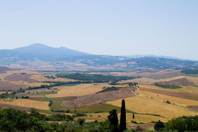 Scenic view of landscape against clear sky