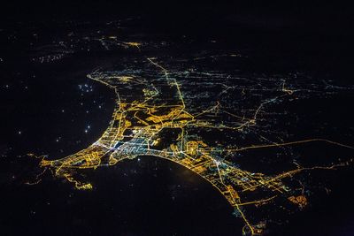 Firework display at night