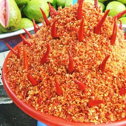 Close-up of red chili peppers