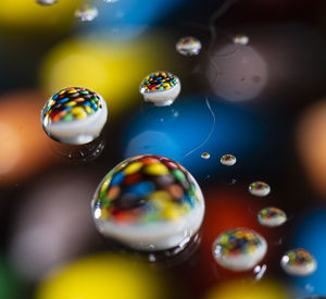 Close-up of water drops on glass