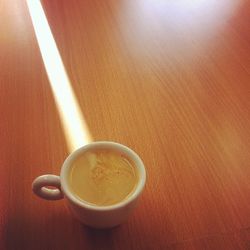 Coffee cup on table