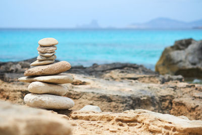 Stack of stones on beach