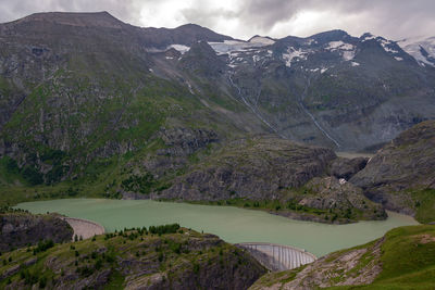 Panoramic view of the margaritze reservoir, austria.