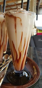 Close-up of coffee cup on table