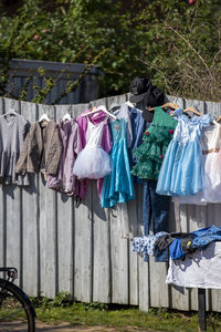 Clothes drying on clothesline