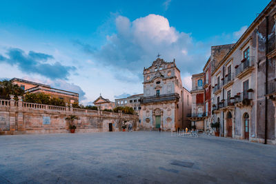 Exterior facade of the church of santa lucia alla badia in ortigia, syracuse